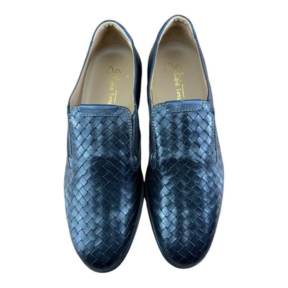 Galizio Torresi Men’s slip on Leather  navy Blue shoes loafers Size 8.5/9|42 EU main image 9